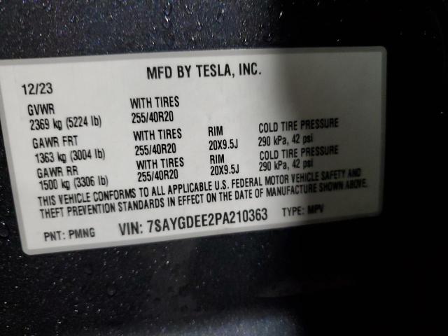 2023 Tesla Model Y VIN: 7SAYGDEE2PA210363 Lot: 55809554