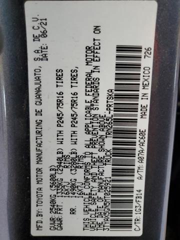 2021 Toyota Tacoma Double Cab VIN: 3TYAX5GN5MT025921 Lot: 53380444