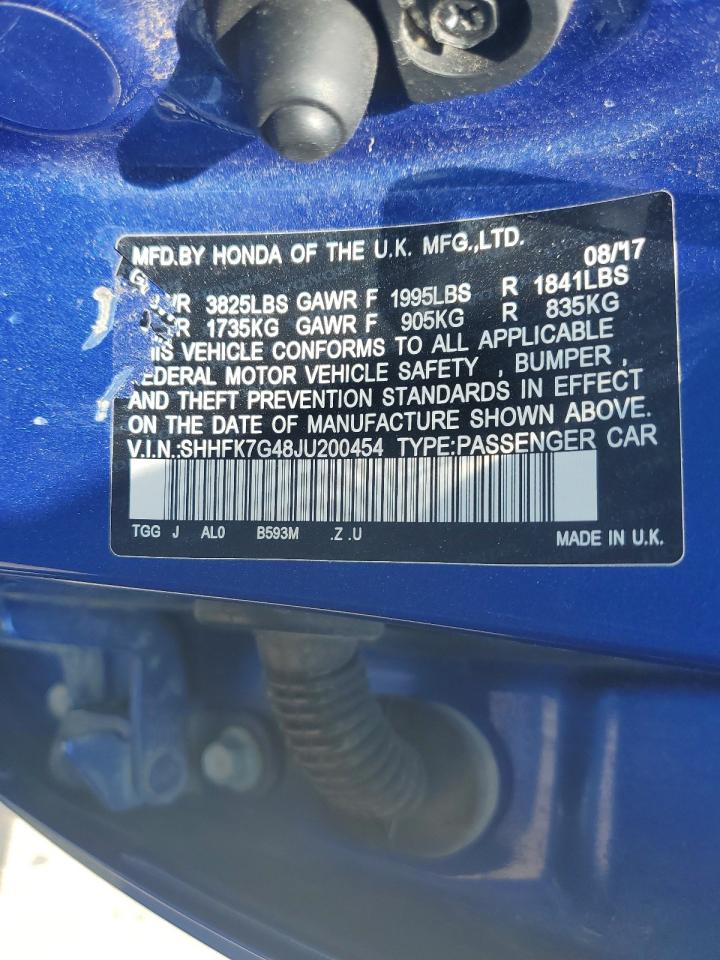 SHHFK7G48JU200454 2018 Honda Civic Sport