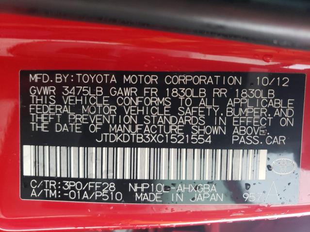 2022 Toyota Prius C VIN: JTDKDTB3XC1521554 Lot: 54759884