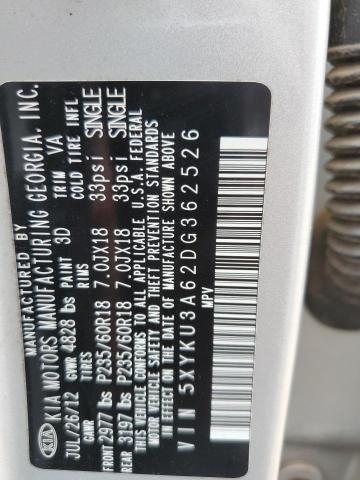 2013 Kia Sorento Ex VIN: 5XYKU3A62DG362526 Lot: 56259604