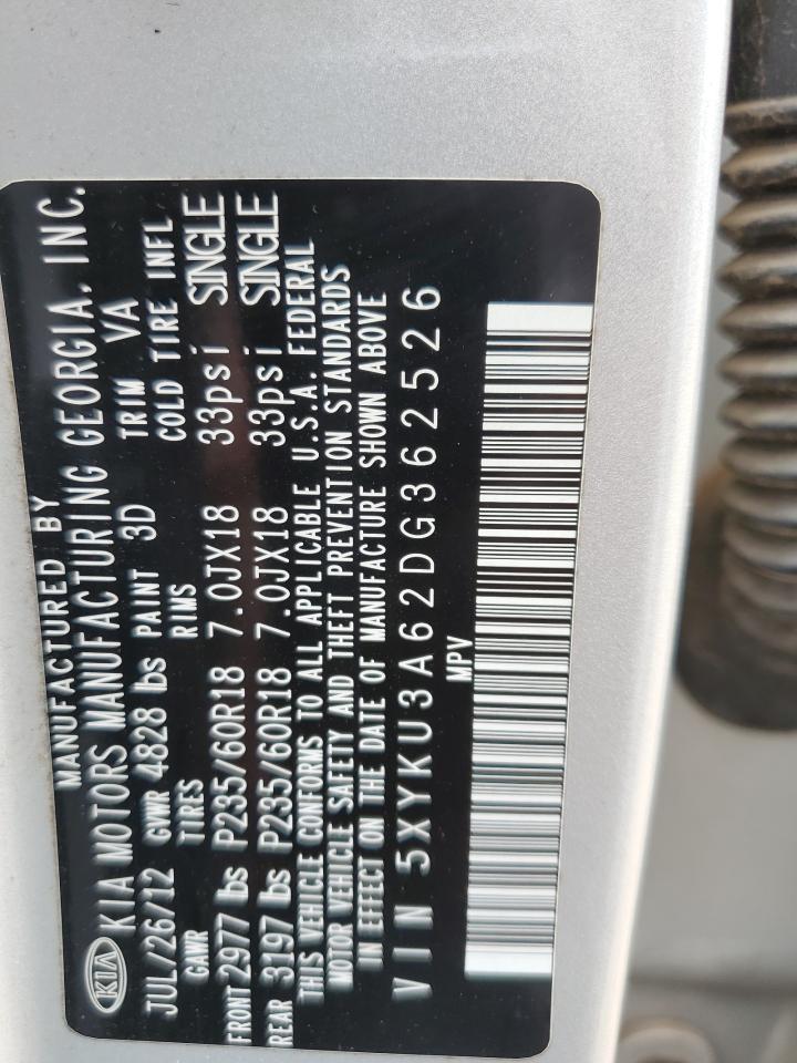 5XYKU3A62DG362526 2013 Kia Sorento Ex