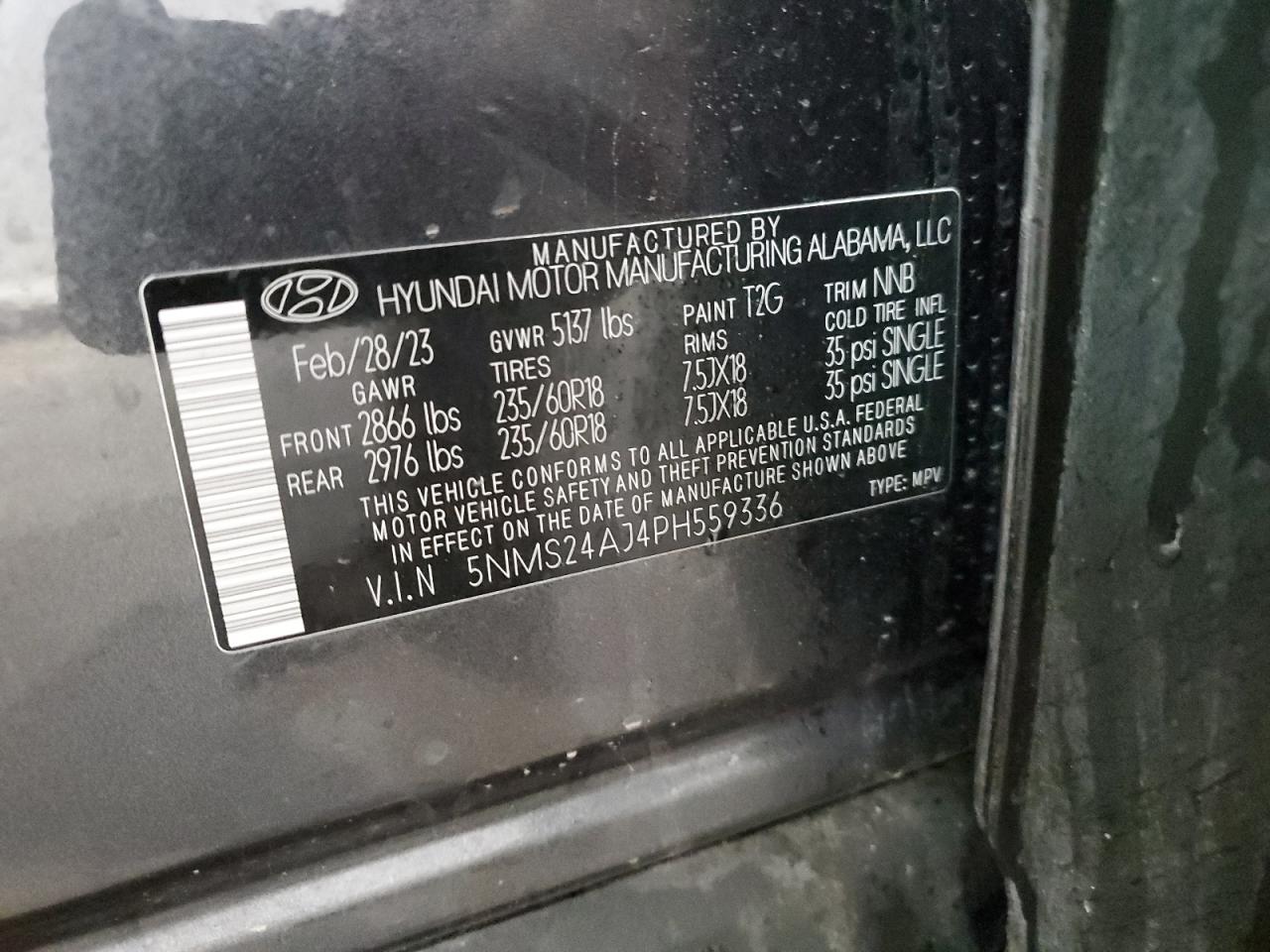 5NMS24AJ4PH559336 2023 Hyundai Santa Fe Sel