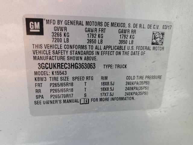 2017 CHEVROLET SILVERADO 3GCUKREC3HG363063  55214594