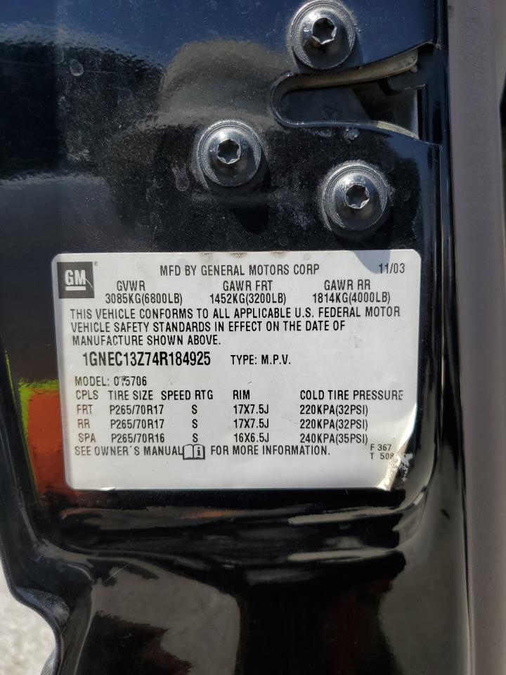 1GNEC13Z74R184925 2004 Chevrolet Tahoe C1500