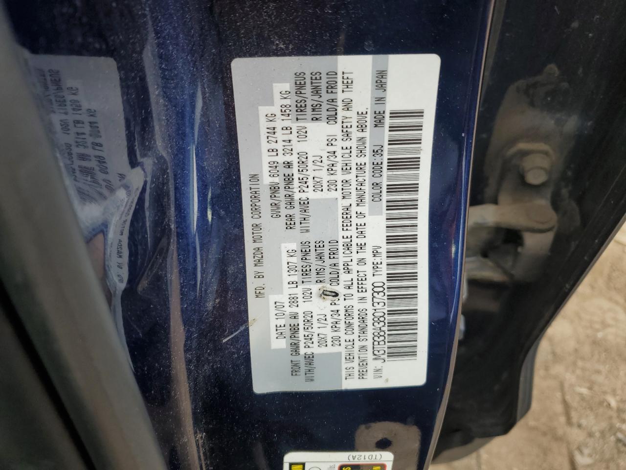 JM3TB38A380137300 2008 Mazda Cx-9