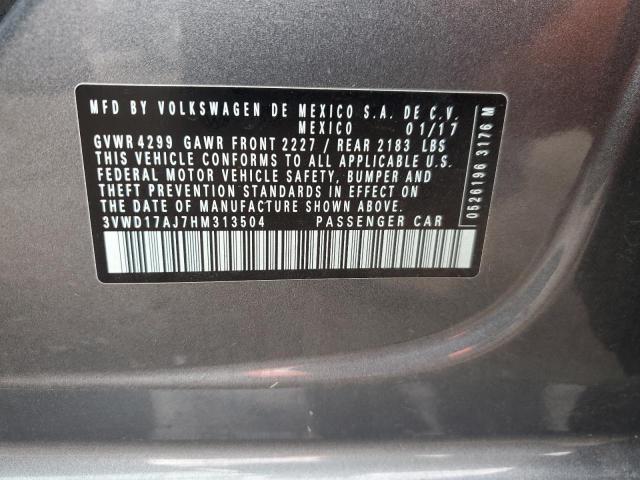 2017 Volkswagen Jetta Sport VIN: 3VWD17AJ7HM313504 Lot: 54348674