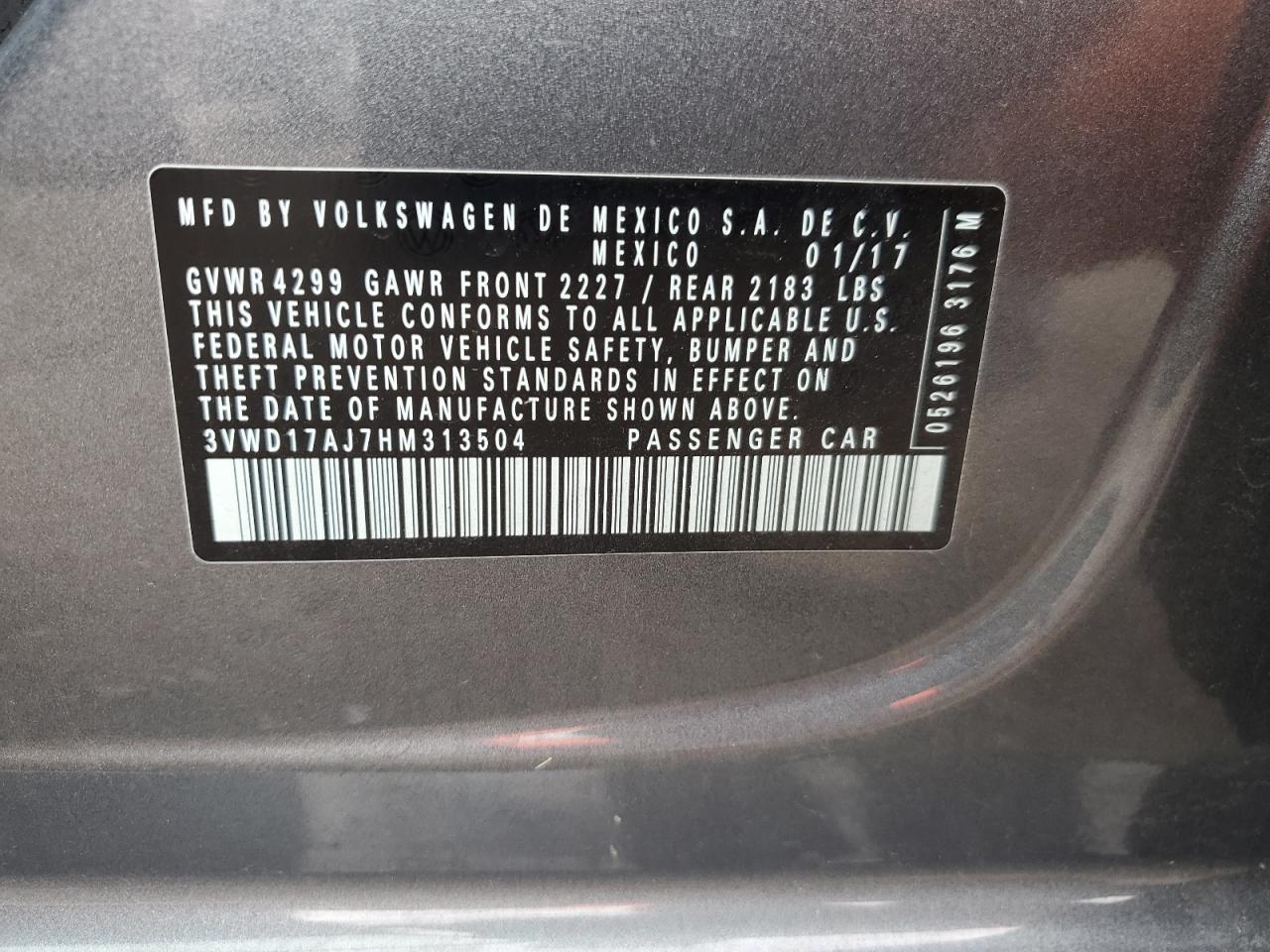 3VWD17AJ7HM313504 2017 Volkswagen Jetta Sport