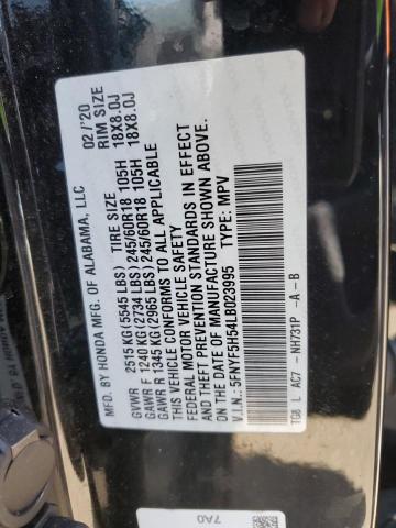 2020 Honda Pilot Exl VIN: 5FNYF5H54LB023995 Lot: 56954244