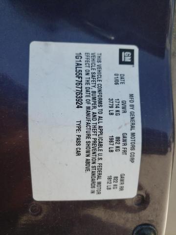 2006 Chevrolet Cobalt Lt VIN: 1G1AL55F767763924 Lot: 55711514