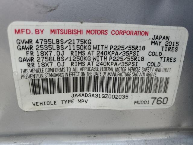 2016 Mitsubishi Outlander Se VIN: JA4AD3A31GZ002035 Lot: 55375334