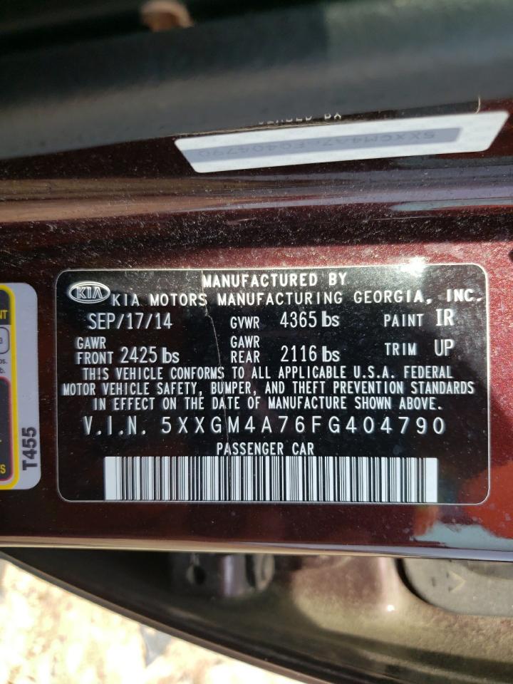 5XXGM4A76FG404790 2015 Kia Optima Lx