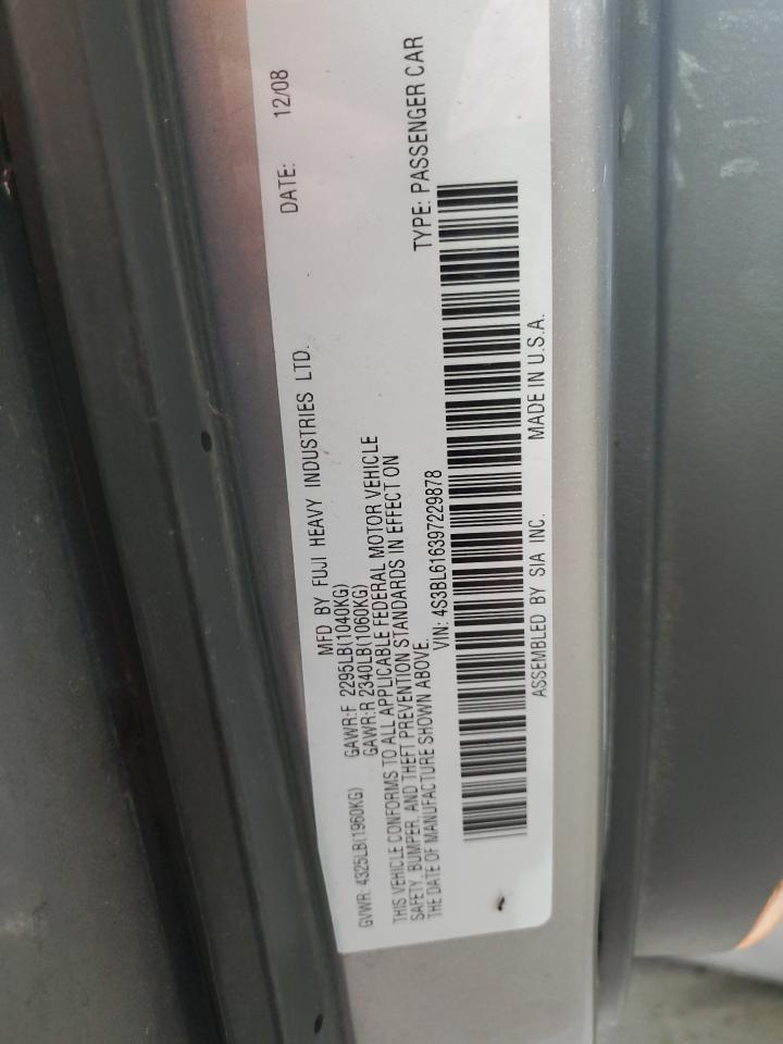 4S3BL616397229878 2009 Subaru Legacy 2.5I