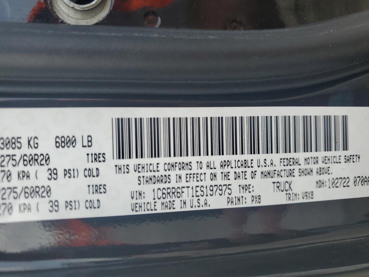 1C6RR6FT1ES197975 2014 Ram 1500 St