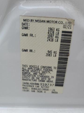 2021 Nissan Altima Sv VIN: 1N4BL4DV8MN359737 Lot: 56104914