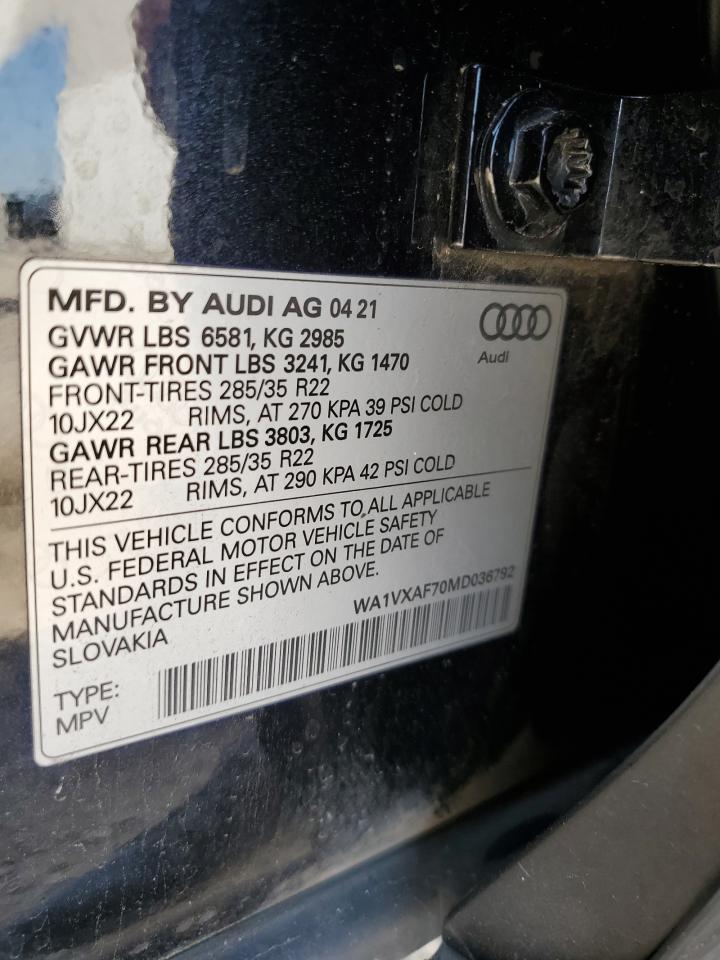 WA1VXAF70MD036792 2021 Audi Q7 Prestige