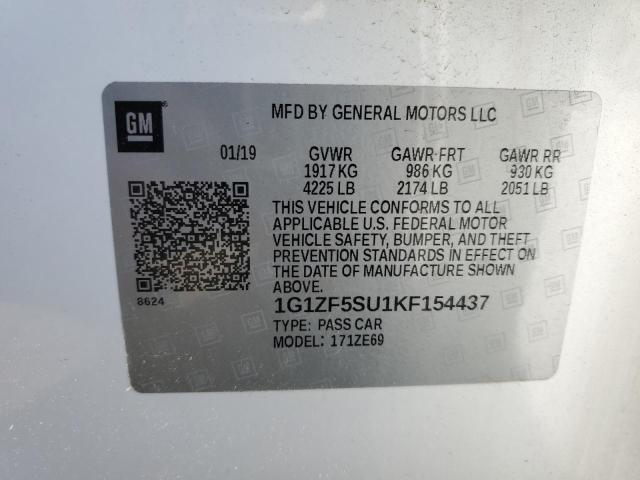 2019 Chevrolet Malibu Hybrid VIN: 1G1ZF5SU1KF154437 Lot: 55041784