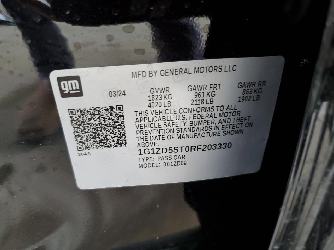 1G1ZD5ST0RF203330 2024 Chevrolet Malibu Lt