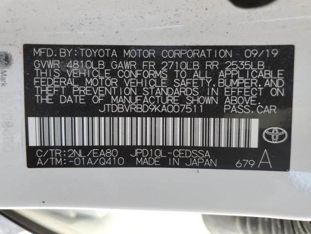 2019 Toyota Mirai VIN: JTDBVRBD9KA007511 Lot: 57036614