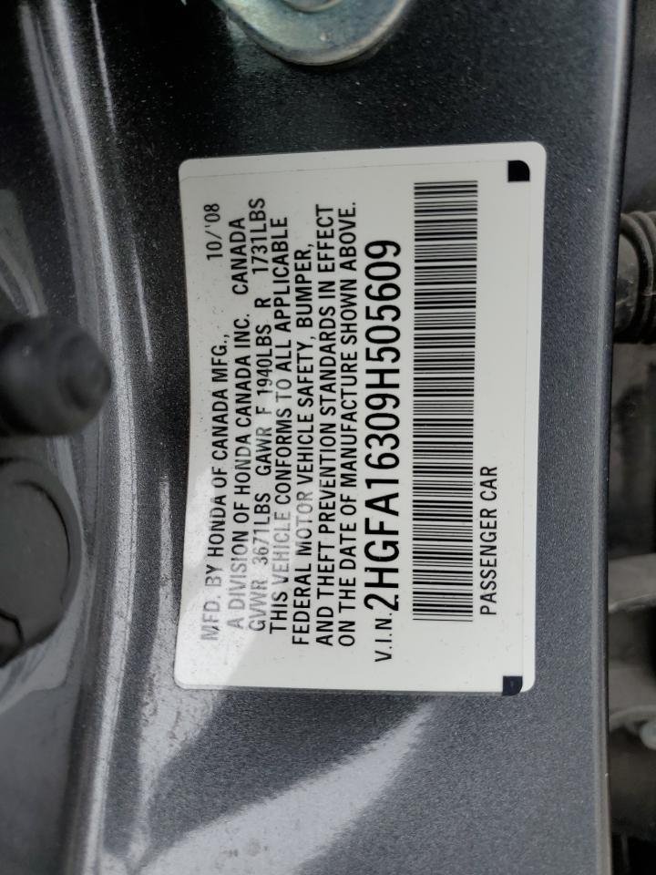 2HGFA16309H505609 2009 Honda Civic Vp