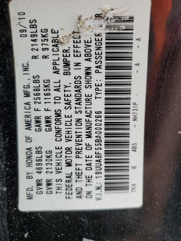 19UUA8F55BA000266 2011 Acura Tl