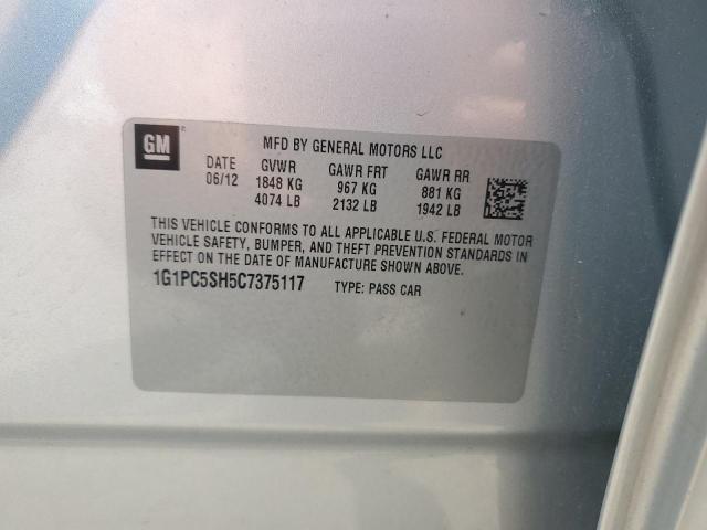 2012 Chevrolet Cruze Ls VIN: 1G1PC5SH5C7375117 Lot: 55909914