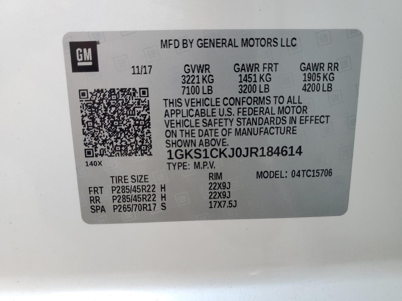 1GKS1CKJ0JR184614 2018 GMC Yukon Denali