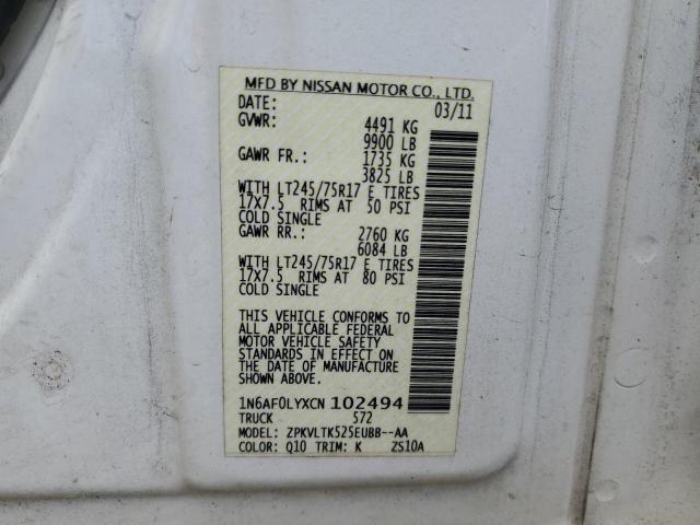 2012 Nissan Nv 2500 VIN: 1N6AF0LYXCN102494 Lot: 52852654