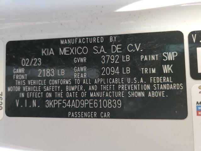 2023 Kia Forte Gt Line VIN: 3KPF54AD9PE610839 Lot: 53803464