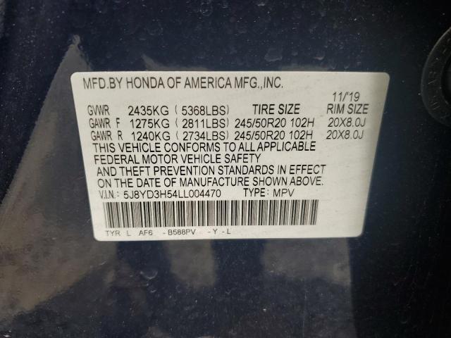 2020 Acura Mdx Technology VIN: 5J8YD3H54LL004470 Lot: 57081384