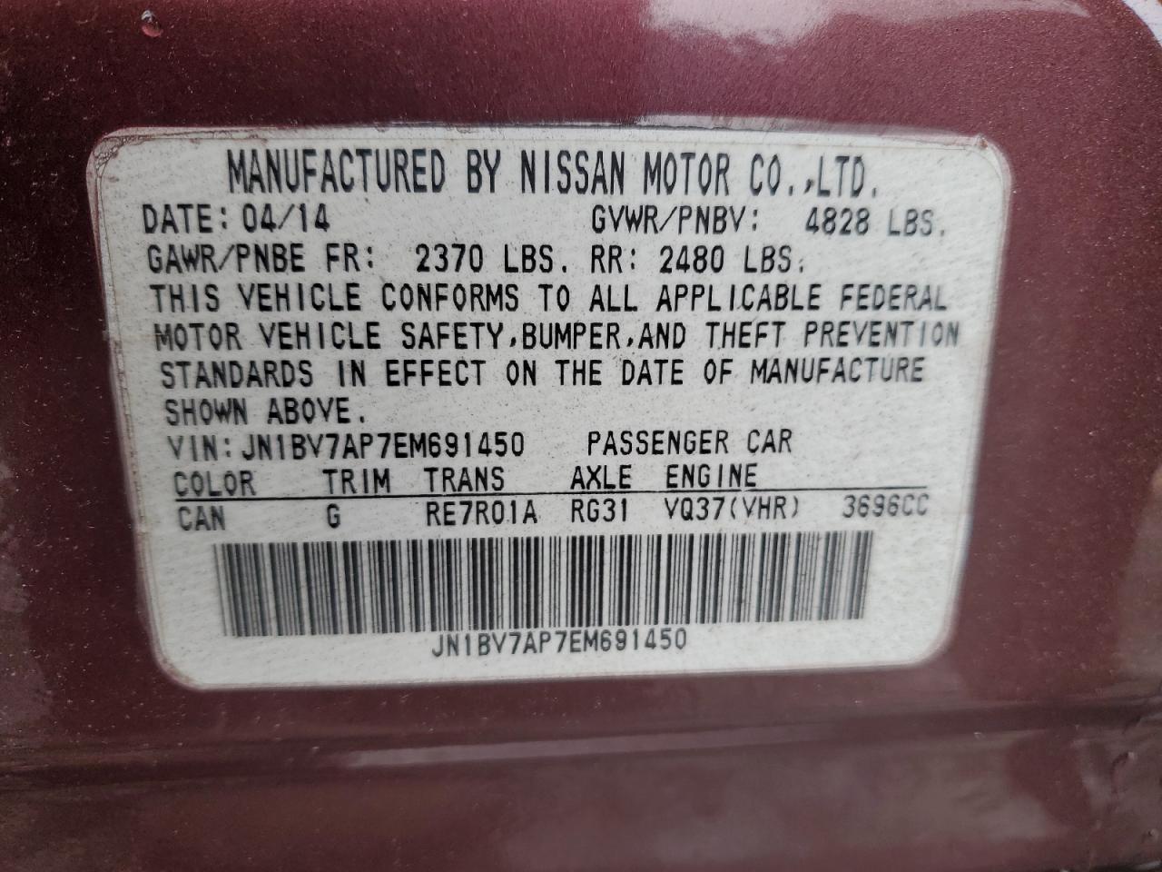 JN1BV7AP7EM691450 2014 Infiniti Q50 Base