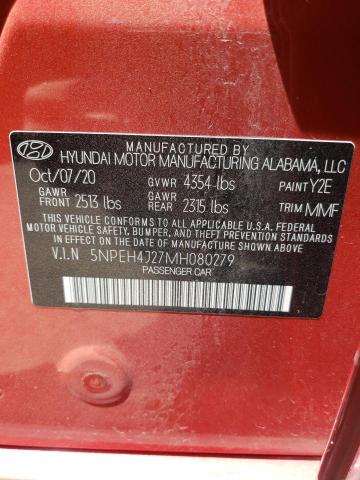 5NPEH4J27MH080279 2021 HYUNDAI SONATA - Image 12