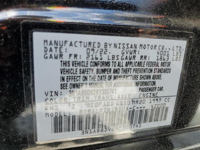 2022 Nissan Sentra Sr VIN: 3N1AB8DV2NY300741 Lot: 55610184