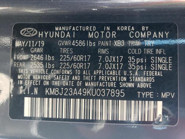 2019 Hyundai Tucson Se VIN: KM8J23A49KU037895 Lot: 54814054