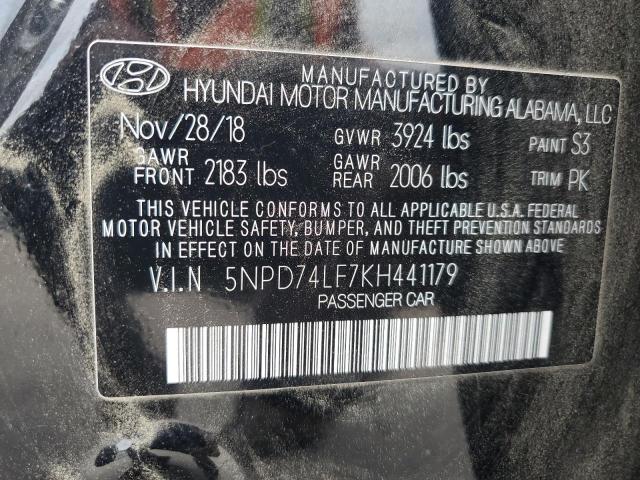 2019 HYUNDAI ELANTRA SE - 5NPD74LF7KH441179