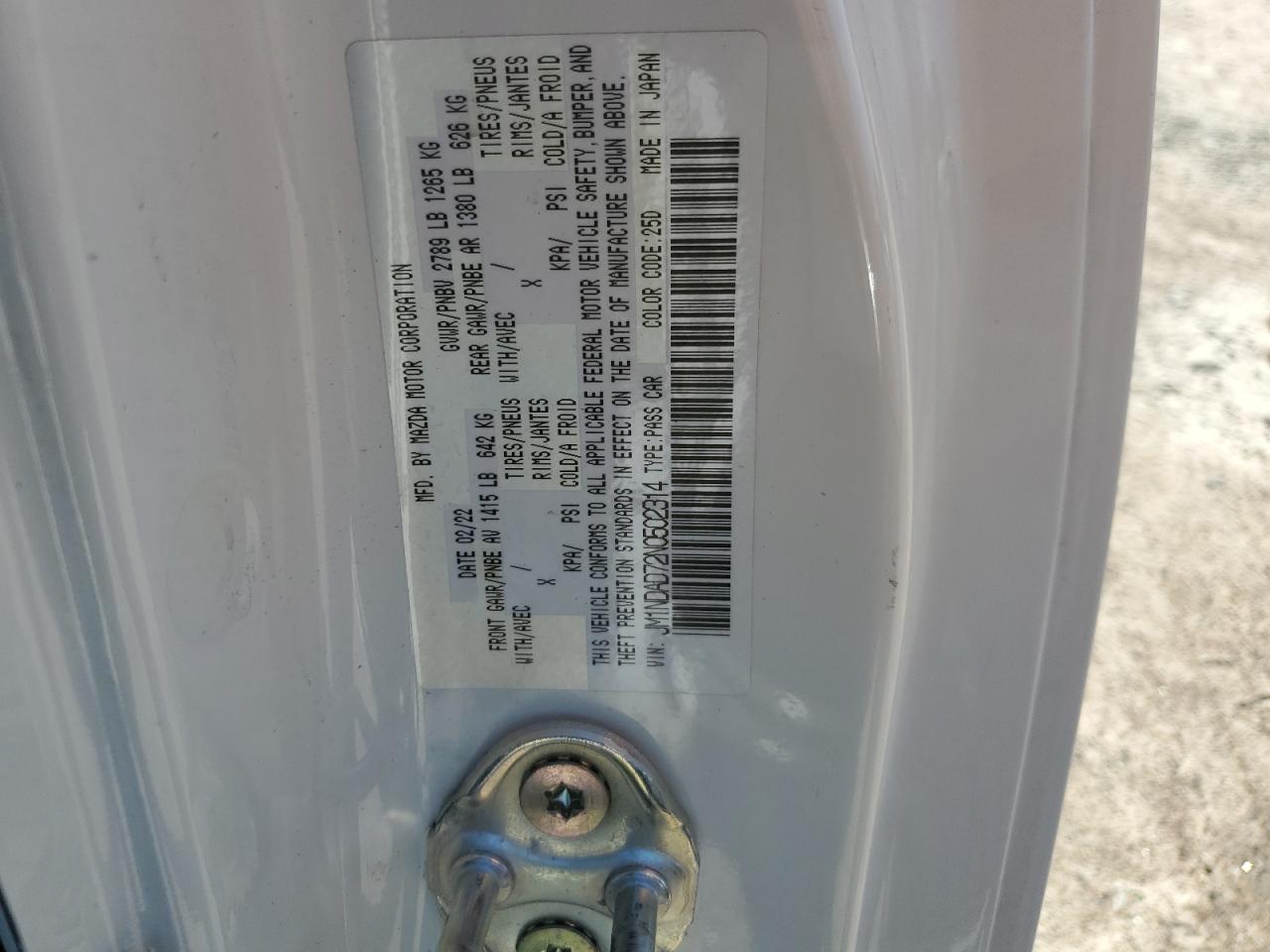 JM1NDAD72N0502314 2022 Mazda Mx-5 Miata Grand Touring