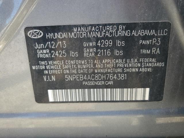 2013 Hyundai Sonata Gls VIN: 5NPEB4AC8DH764381 Lot: 57236694