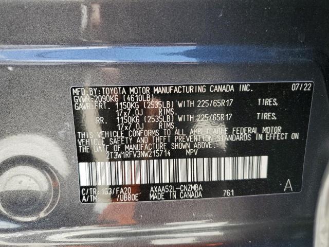 2022 Toyota Rav4 Xle VIN: 2T3W1RFV3NW215714 Lot: 56033954