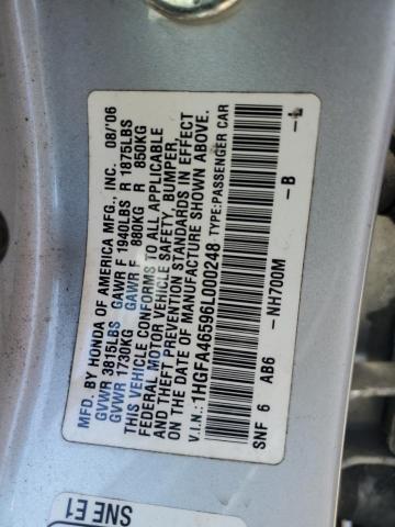 1HGFA46596L000248 2006 Honda Civic Gx