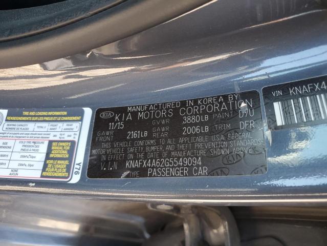 2016 Kia Forte Lx VIN: KNAFX4A62G5549094 Lot: 57125204