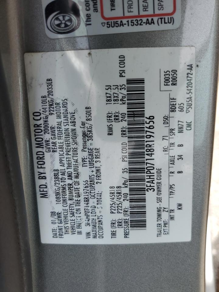 3FAHP07148R197656 2008 Ford Fusion Se