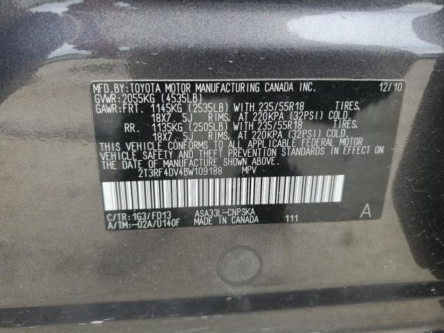 2011 Toyota Rav4 Sport VIN: 2T3RF4DV4BW109188 Lot: 54364414