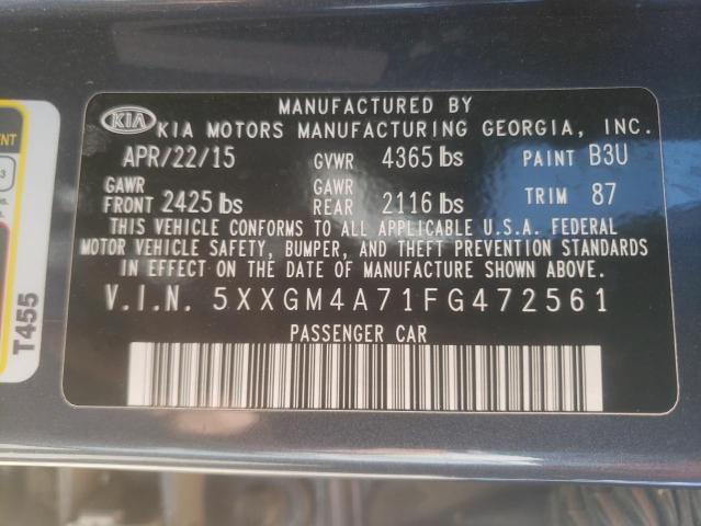 5XXGM4A71FG472561 2015 KIA OPTIMA - Image 12