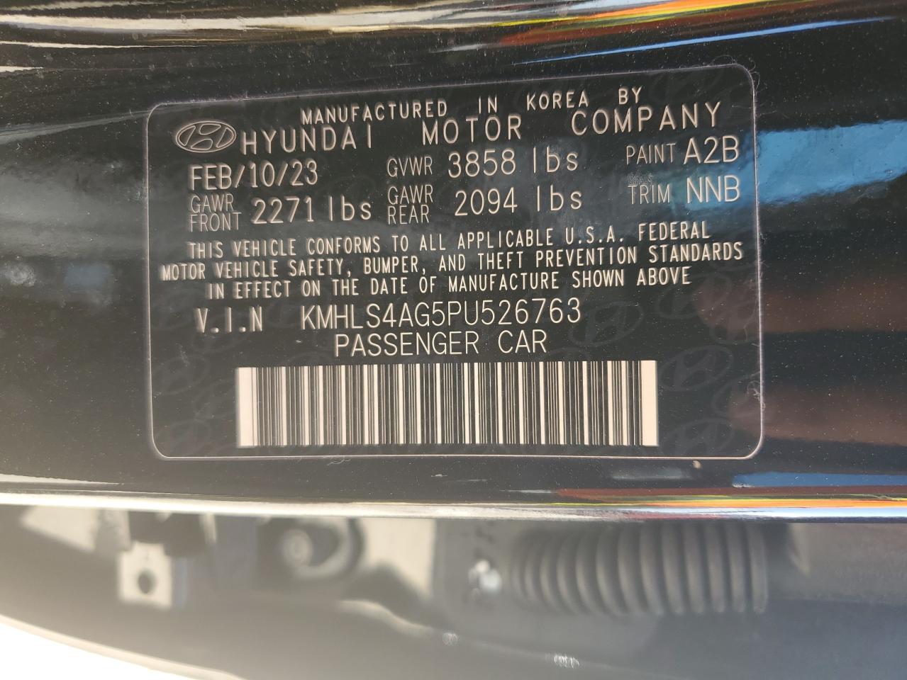 KMHLS4AG5PU526763 2023 Hyundai Elantra Sel