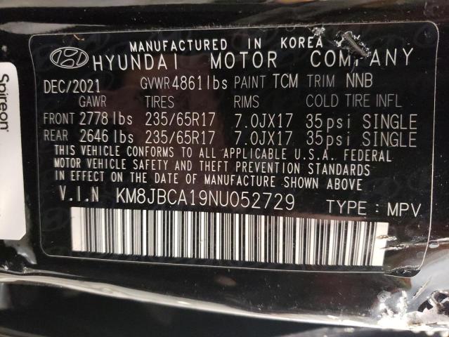 KM8JBCA19NU052729 2022 HYUNDAI TUCSON - Image 13