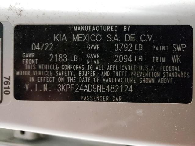 2022 KIA FORTE FE - 3KPF24AD9NE482124