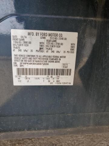 2016 Ford Edge Titanium VIN: 2FMPK4K90GBB72030 Lot: 56302604