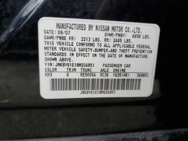 2008 Infiniti G35 VIN: JNKBV61E18M204851 Lot: 55911064