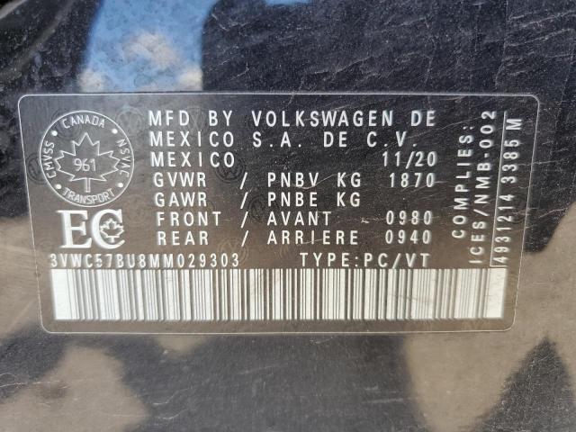 2021 Volkswagen Jetta S VIN: 3VWC57BU8MM029303 Lot: 53221664