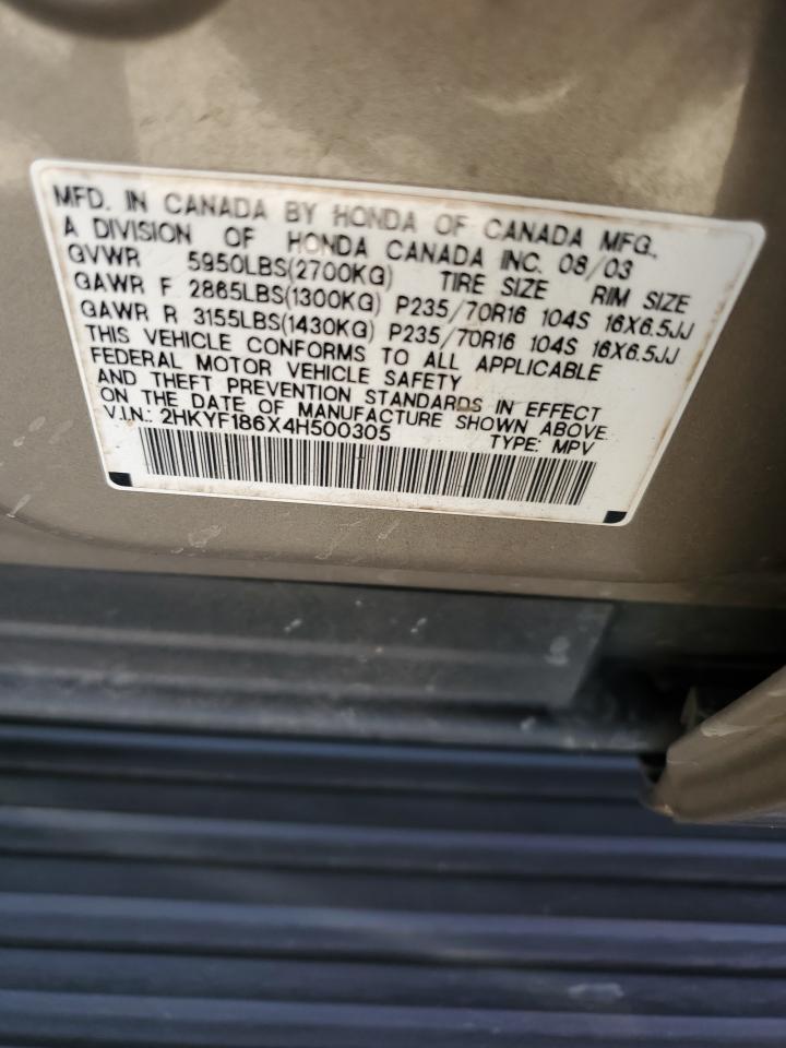 2HKYF186X4H500305 2004 Honda Pilot Exl